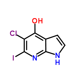 5-Chloro-6-iodo-1H-pyrrolo[2,3-b]pyridin-4-ol structure