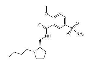 (R)-N-<(1-n-butyl-2-pyrrolidinyl)methyl>-2-methoxy-5-sulfamoylbenzamide结构式