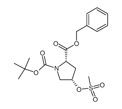 (4S)-1-(tert-butoxycarbonyl)-4-((methylsulfonyl)oxy)-L-proline benzyl ester Structure