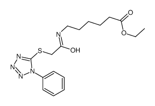 ethyl 6-[[2-(1-phenyltetrazol-5-yl)sulfanylacetyl]amino]hexanoate结构式
