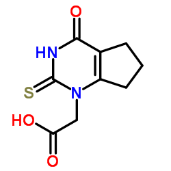 2-(4-oxo-2-thioxo-2,3,4,5,6,7-hexahydro-1H-cyclopenta[d]pyrimidin-1-yl)acetic acid结构式