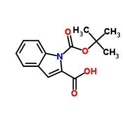 1-{[(2-Methyl-2-propanyl)oxy]carbonyl}-1H-indole-2-carboxylic acid结构式