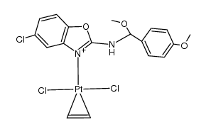 trans-PtCl2(C2H4)(ClC6H3ONCNHCH(OCH3)C6H4-4-OCH3) Structure