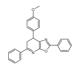 7-(p-methoxyphenyl)-2,5-diphenyl-6,7-dihydrooxazolo[5,4-b]pyridine结构式
