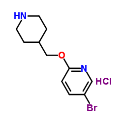 5-Bromo-2-(4-piperidinylmethoxy)pyridine hydrochloride (1:1) structure