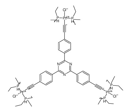 2,4,6-[4-(Cl(PEt3)2PtCC)C6H4]3-1,3,5-C3N3 Structure