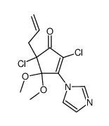 2,5-dichloro-3-(1-imidazolyl)-4,4-dimethoxy-5-allyl-2-cyclopentenone结构式