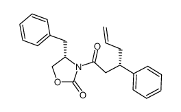 (4S)-3-((3S)-3-phenylhex-5-enoyl)-4-benzyl-1,3-oxazolidin-2-one结构式