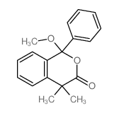 3H-2-Benzopyran-3-one,1,4-dihydro-1-methoxy-4,4-dimethyl-1-phenyl- Structure