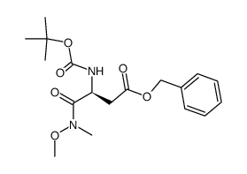 Nα-(tert-butoxycarbonyl)-L-aspartic acid 4-benzyl ester N-methoxy-N-methylamide结构式