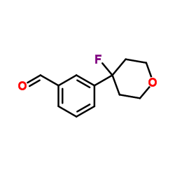 3-(4-Fluorotetrahydro-2H-pyran-4-yl)benzaldehyde Structure