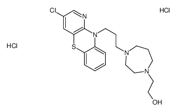 1H-1,4-Diazepine-1-ethanol, hexahydro-4-(3-(3-chloro-10H-pyrido(3,2-b) (1,4)benzothiazin-10-yl)propyl)-, dihydrochloride结构式