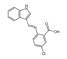 5-Chloro-2-(1H-indol-3-ylmethyleneamino)benzoic acid结构式