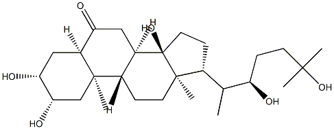 (22R)-2β,3β,14,22,25-Pentahydroxy-5β-cholestane-6-one结构式
