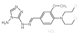 Benzaldehyde,4-[bis(2-chloroethyl)amino]-3-methoxy-,2-(4-amino-4H-1,2,4-triazol-3-yl)hydrazone, hydrochloride (1:1)结构式