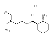 Cyclohexanecarboxylicacid, 2-methyl-, 2-(diethylamino)ethyl ester hydrochloride, trans- (8CI)结构式