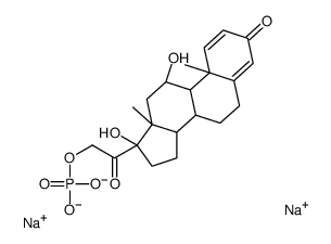 11beta,17,21-trihydroxypregna-1,4-diene-3,20-dione 21-(dihydrogen phosphate) Structure