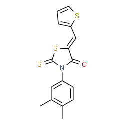 3-(3,4-dimethylphenyl)-5-(2-thienylmethylene)-2-thioxo-1,3-thiazolidin-4-one Structure