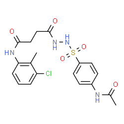 4-(2-{[4-(acetylamino)phenyl]sulfonyl}hydrazino)-N-(3-chloro-2-methylphenyl)-4-oxobutanamide结构式