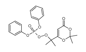 6-(1-(diphenylphosphoryl)peroxy-1-methyl)ethyl-2,2-dimethyl-1,3-dioxin-4-one结构式