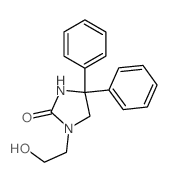 1-(2-hydroxyethyl)-4,4-diphenyl-imidazolidin-2-one structure