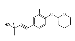 4-(3-fluoro-4-((tetrahydro-2H-pyran-2-yl)oxy)phenyl)-2-methylbut-3-yn-2-ol Structure