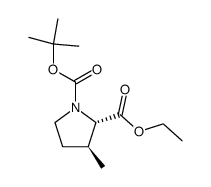 (2S,3S)-1-tert-butyl 2-ethyl 3-methyl-pyrrolidine-1,2-dicarboxylate结构式