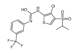 1-(3-chloro-4-propan-2-ylsulfonylthiophen-2-yl)-3-[3-(trifluoromethyl)phenyl]urea结构式