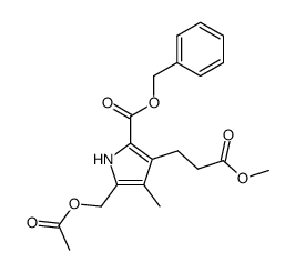 2-benzoyloxycarbonyl-3-(2-methoxycarbonylethyl)-4-methyl-5-(acetoxymethyl)pyrrole结构式
