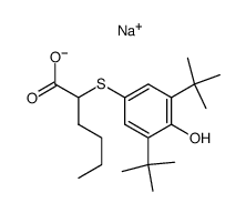 sodium 2-((3,5-di-tert-butyl-4-hydroxyphenyl)-thio)-hexanoate结构式