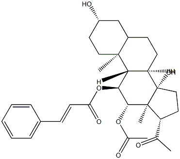 (14β)-12β-Acetyloxy-3β,14-dihydroxy-11α-[(1-oxo-3-phenyl-2-propenyl)oxy]pregnan-20-one structure