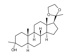 20,20-ethylenedioxy-3β-methyl-5α-pregnan-3α-ol Structure