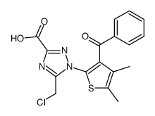 1-(3-benzoyl-4,5-dimethyl-thiophen-2-yl)-5-chloromethyl-1H-[1,2,4]triazole-3-carboxylic acid结构式