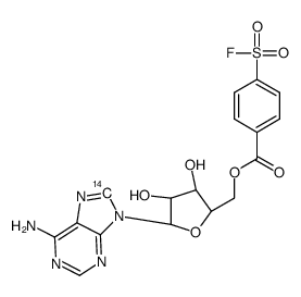 [(2R,3S,4R,5R)-5-(6-aminopurin-9-yl)-3,4-dihydroxyoxolan-2-yl]methyl 4-fluorosulfonylbenzoate Structure