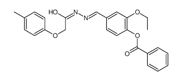 [2-ethoxy-4-[[[2-(4-methylphenoxy)acetyl]hydrazinylidene]methyl]phenyl] benzoate结构式