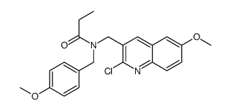 Propanamide, N-[(2-chloro-6-methoxy-3-quinolinyl)methyl]-N-[(4-methoxyphenyl)methyl]- (9CI)结构式