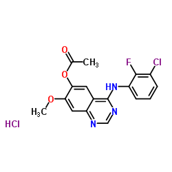4-((3-氯-2-氟苯基)氨基)-7-甲氧基喹唑啉-6-基乙酸酯盐酸盐结构式
