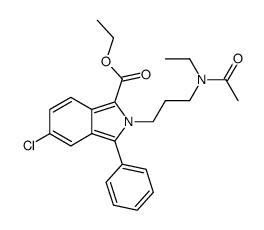 2-[3-(N-ethylacetamido)propyl]-5-chloro-3-phenylisoindole-1-carboxylic acid ethyl ester结构式