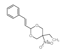 5-ethyl-5-nitro-2-(2-phenylethenyl)-1,3-dioxane structure