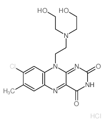 Benzo[g]pteridine-2,4(3H,10H)-dione, 10-[2-[bis(2-hydroxyethyl)amino]ethyl]-8-chloro-7-methyl-, monohydrochloride structure