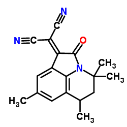 (4,4,6,8-Tetramethyl-2-oxo-5,6-dihydro-4H-pyrrolo-[3,2,1-ij]quinolin-1(2H)-ylidene)malononitrile structure