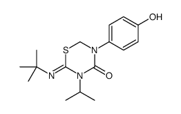 2-tert-butylimino-5-(4-hydroxyphenyl)-3-propan-2-yl-1,3,5-thiadiazinan-4-one结构式