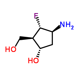Cyclopentanemethanol, 3-amino-2-fluoro-5-hydroxy-, [1R-(1alpha,2beta,3alpha,5beta)]- (9CI)结构式
