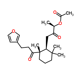8-Acetoxy-15,16-epoxy-8,9-secolabda-13(16),14-diene-7,9-dione结构式