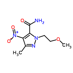 1H-Pyrazole-5-carboxamide,1-(2-methoxyethyl)-3-methyl-4-nitro-(9CI) Structure