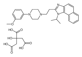 2-hydroxypropane-1,2,3-tricarboxylic acid,2-[2-[4-(3-methoxyphenyl)piperazin-1-yl]ethyl]-1-propan-2-ylbenzo[e]benzimidazole结构式