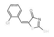 (5E)-5-(2-氯亚苄基)-2-疏基-1,3-噻唑-4(5H)-酮结构式