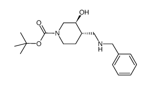 1,1-dimethylethyl (3S-trans)-3-hydroxy-4-[[(phenylmethyl)amino]methyl]-1-piperidinecarboxylate结构式