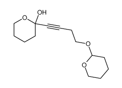 1-(2-hydroxytetrahydropyran-2-yl)-4-tetrahydropyran-2-yloxybut-1-yne结构式