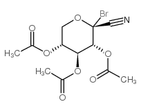 2,3,4-TRI-O-ACETYL-1-BROMO-1-DEOXY-BETA-D-XYLOPYRANOSYL CYANIDE结构式